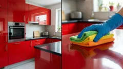 手入れが行き届いていないキッチンでもピカピカに：たった2つの材料で5分で油汚れを落とす